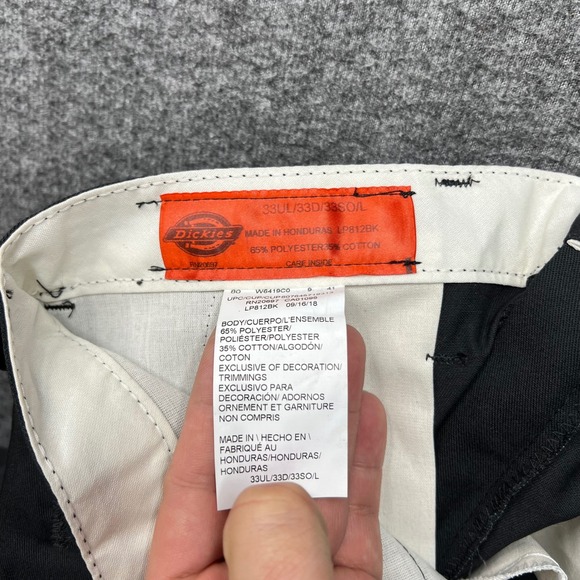 Dickies Work Pants Mens 33UL Black Occupational Wear LP812BK Unhemmed NWT - Picture 6 of 16